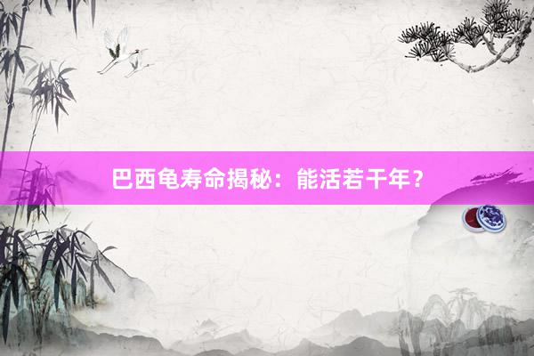 巴西龟寿命揭秘：能活若干年？